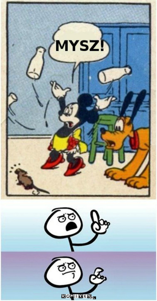 Myszka Miki boi się myszy –  