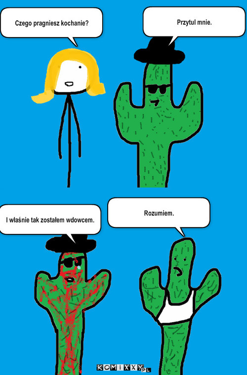 Kaktus – Czego pragniesz kochanie? I właśnie tak zostałem wdowcem. Przytul mnie. Rozumiem. 