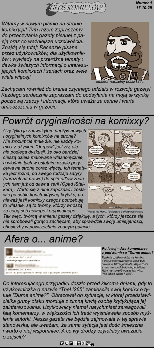 GŁOS KOMIXXÓW - Numer 1 –  