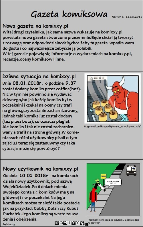 Gazeta komiksowa numer 1 –  